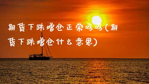 期货下跌增仓正常吗吗(期货下跌增仓什么意思)_https://www.fansifence.com_恒指交易时间_第1张
