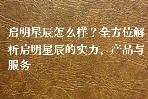 启明星辰怎么样？全方位解析启明星辰的实力、产品与服务_https://www.fansifence.com_国际期货行情_第1张