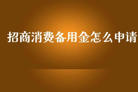 招商消费备用金怎么申请_https://www.fansifence.com_中国国际期货_第1张