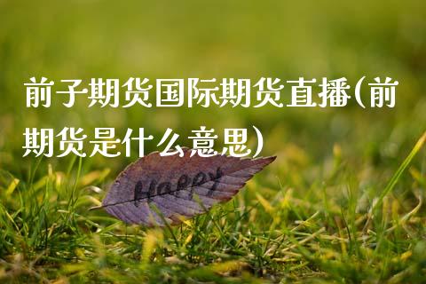前子期货国际期货直播(前期货是什么意思)_https://www.fansifence.com_国际期货行情_第1张