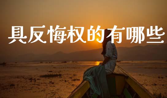 具反悔权的有哪些_https://www.fansifence.com_恒指交易时间_第1张