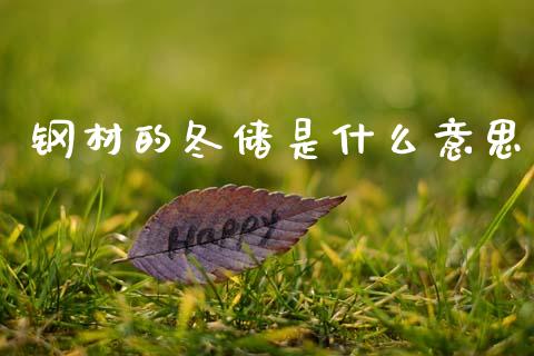 钢材的冬储是什么意思_https://www.fansifence.com_国际期货_第1张