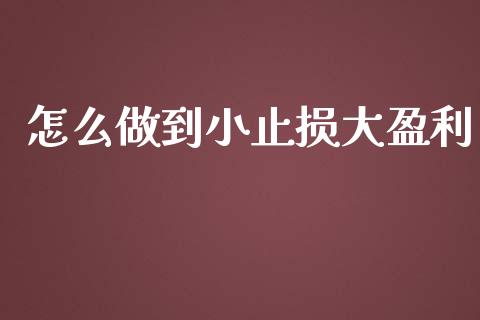 怎么做到小止损大盈利_https://www.fansifence.com_恒指交易时间_第1张