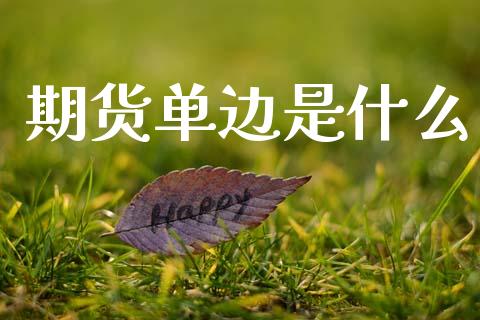 期货单边是什么_https://www.fansifence.com_恒指交易时间_第1张