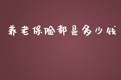 养老保险都是多少钱_https://www.fansifence.com_恒指交易时间_第1张
