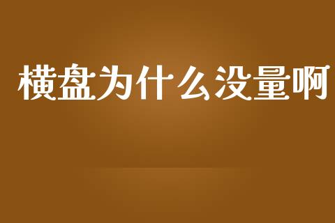 横盘为什么没量啊_https://www.fansifence.com_恒指交易时间_第1张