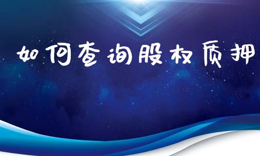 如何查询股权质押_https://www.fansifence.com_中国国际期货_第1张