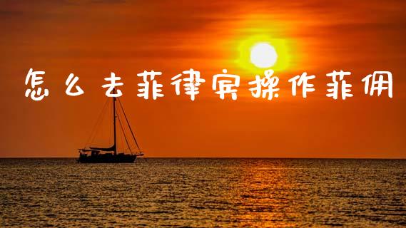 怎么去菲律宾操作菲佣_https://www.fansifence.com_国际期货_第1张