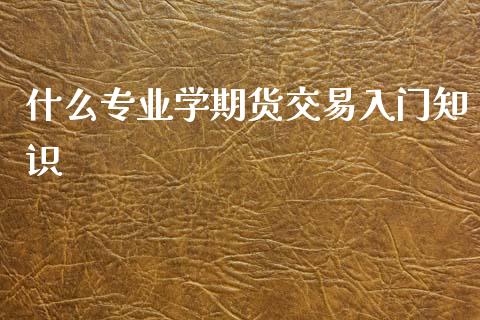 什么专业学期货交易入门知识_https://www.fansifence.com_国际期货行情_第1张