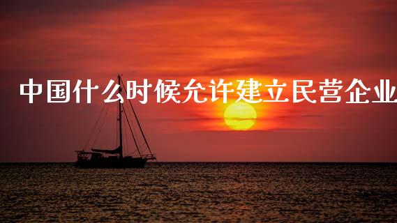 中国什么时候允许建立民营企业_https://www.fansifence.com_恒指交易时间_第1张
