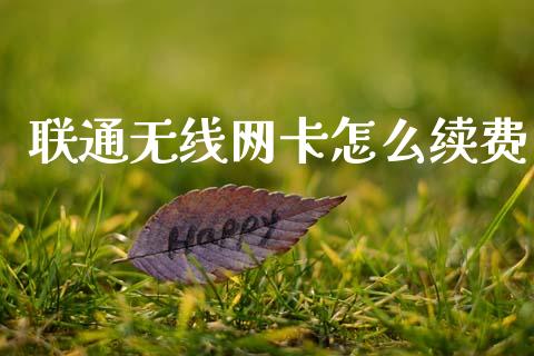 联通无线网卡怎么续费_https://www.fansifence.com_恒指交易时间_第1张