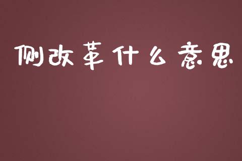 侧改革什么意思_https://www.fansifence.com_国际期货行情_第1张