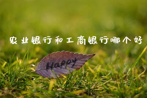 农业银行和工商银行哪个好_https://www.fansifence.com_中国国际期货_第1张