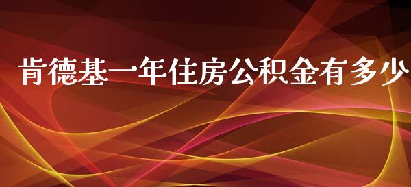 肯德基一年住房公积金有多少_https://www.fansifence.com_中国国际期货_第1张