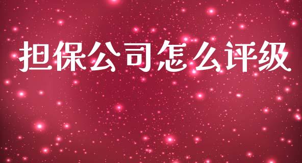 担保公司怎么评级_https://www.fansifence.com_国际期货行情_第1张