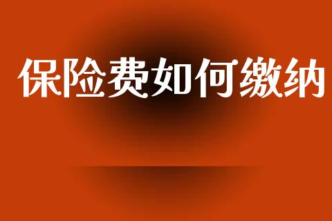 保险费如何缴纳_https://www.fansifence.com_国际期货行情_第1张