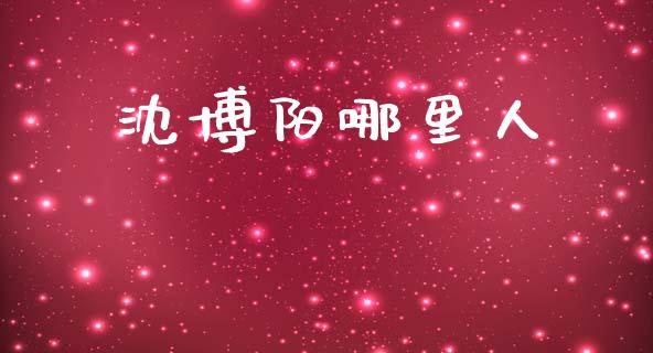 沈博阳哪里人_https://www.fansifence.com_国际期货_第1张