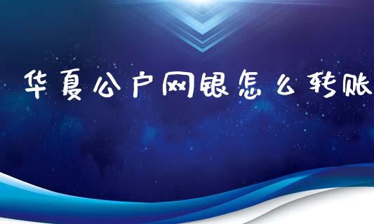 华夏公户网银怎么转账_https://www.fansifence.com_恒指交易时间_第1张