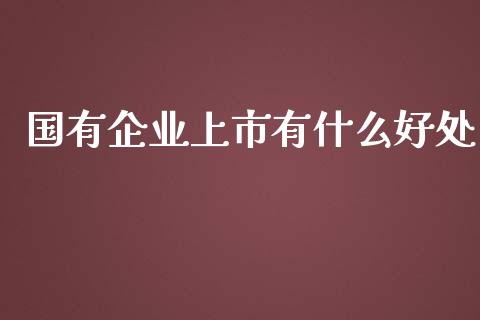 国有企业上市有什么好处_https://www.fansifence.com_国际期货行情_第1张