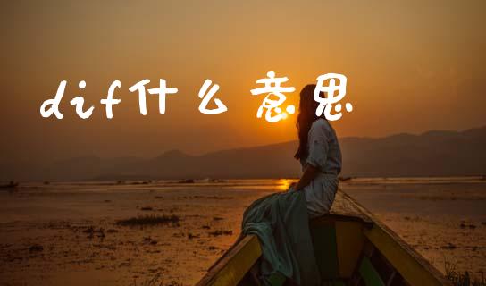 dif什么意思_https://www.fansifence.com_国际期货_第1张