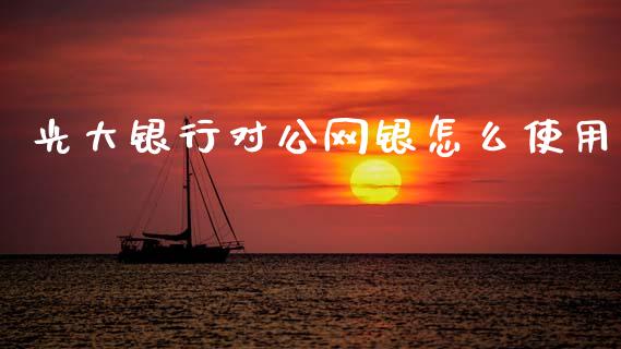 光大银行对公网银怎么使用_https://www.fansifence.com_国际期货行情_第1张