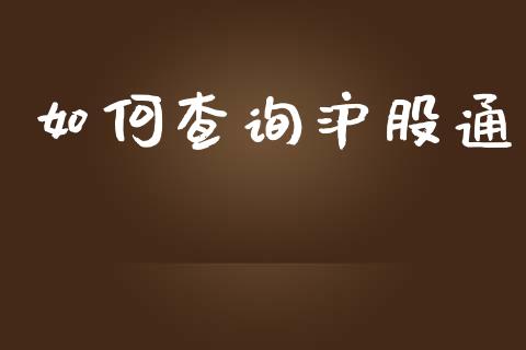如何查询沪股通_https://www.fansifence.com_恒指交易时间_第1张