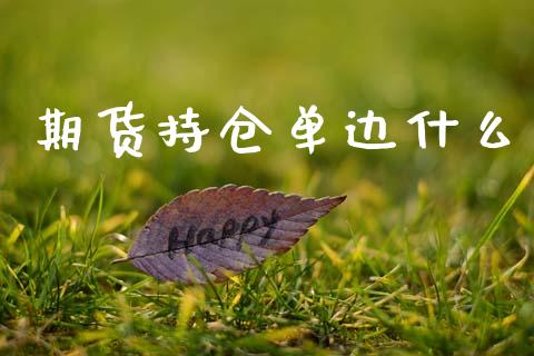 期货持仓单边什么_https://www.fansifence.com_国际期货行情_第1张