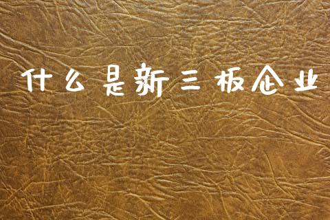 什么是新三板企业_https://www.fansifence.com_国际期货_第1张