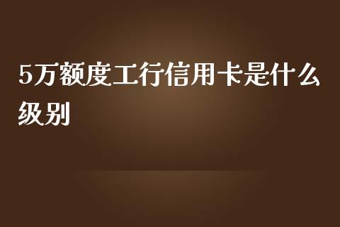 5万额度工行信用卡是什么级别_https://www.fansifence.com_国际期货行情_第1张