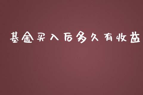 基金买入后多久有收益_https://www.fansifence.com_恒指交易时间_第1张