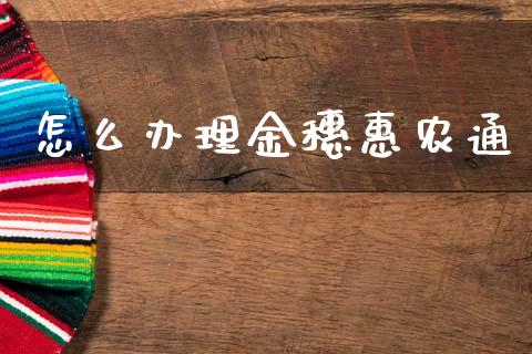 怎么办理金穗惠农通_https://www.fansifence.com_国际期货行情_第1张