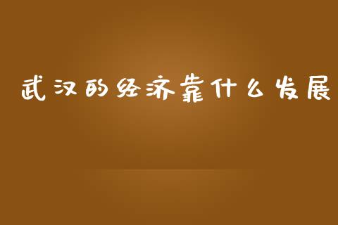 武汉的经济靠什么发展_https://www.fansifence.com_国际期货行情_第1张