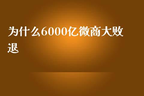 为什么6000亿微商大败退_https://www.fansifence.com_国际期货_第1张