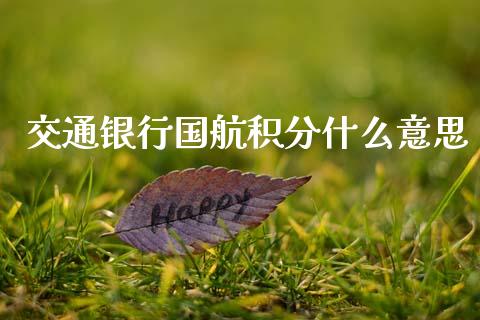 交通银行国航积分什么意思_https://www.fansifence.com_中国国际期货_第1张