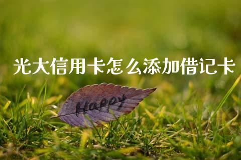 光大信用卡怎么添加借记卡_https://www.fansifence.com_中国国际期货_第1张