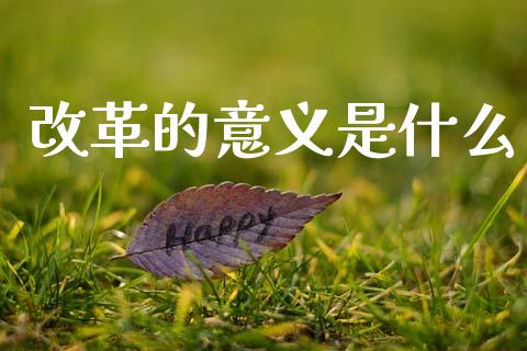 改革的意义是什么_https://www.fansifence.com_中国国际期货_第1张