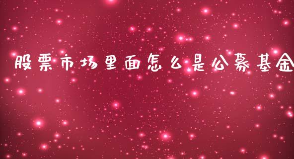 股票市场里面怎么是公募基金_https://www.fansifence.com_恒指交易时间_第1张