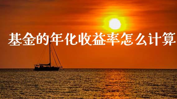 基金的年化收益率怎么计算_https://www.fansifence.com_国际期货行情_第1张