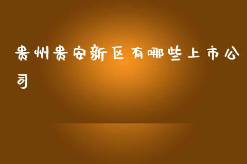 贵州贵安新区有哪些上市公司_https://www.fansifence.com_中国国际期货_第1张
