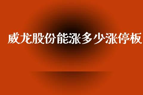 威龙股份能涨多少涨停板_https://www.fansifence.com_国际期货_第1张