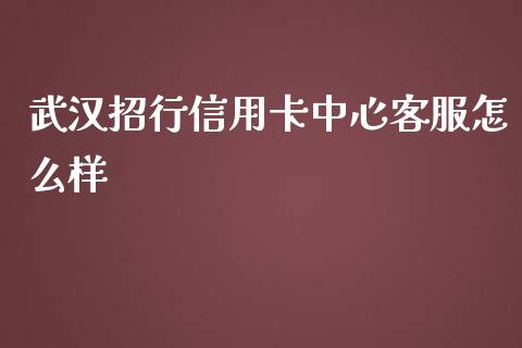武汉招行信用卡中心客服怎么样_https://www.fansifence.com_国际期货_第1张