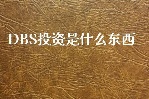 DBS投资是什么东西_https://www.fansifence.com_中国国际期货_第1张