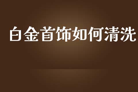 白金首饰如何清洗_https://www.fansifence.com_国际期货行情_第1张