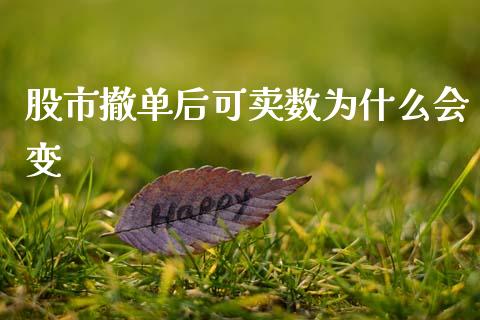 股市撤单后可卖数为什么会变_https://www.fansifence.com_国际期货_第1张