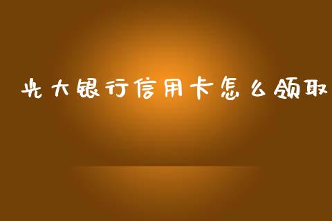 光大银行信用卡怎么领取_https://www.fansifence.com_恒指交易时间_第1张