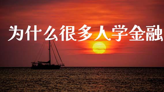 为什么很多人学金融_https://www.fansifence.com_恒指交易时间_第1张