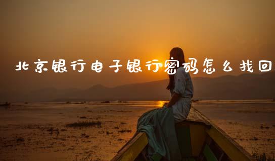 北京银行电子银行密码怎么找回_https://www.fansifence.com_国际期货_第1张