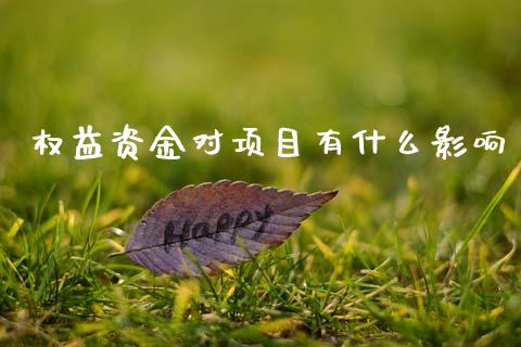 权益资金对项目有什么影响_https://www.fansifence.com_国际期货行情_第1张