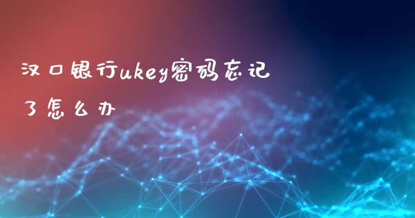 汉口银行ukey密码忘记了怎么办_https://www.fansifence.com_国际期货行情_第1张