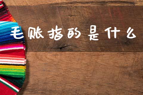 毛账指的是什么_https://www.fansifence.com_国际期货行情_第1张